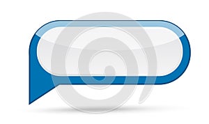 Blue banner icon. Glossy illustration