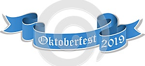 blue banner for Oktoberfest 2019