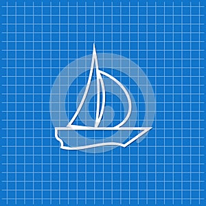 Blue banner with sailboat icon
