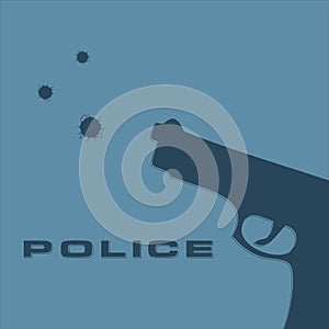 Blue banner on the theme of the police