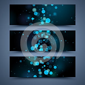 Blue banners templates. Abstract backgrounds