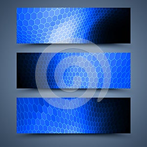 Blue banners templates. Abstract backgrounds