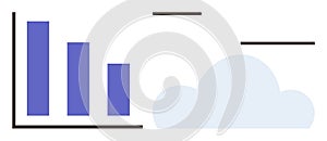 Bar Graph with Cloud Visualizing Data Trends and Analytics