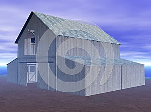 Blue barn rendering