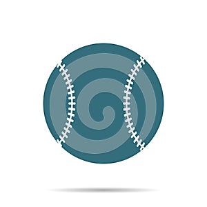 Blue Baseball Ball icon isolated on background. Modern simple flat softball sign. Sport, internet co