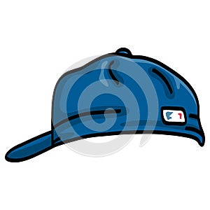 Blue Baseball Cap Hat Illustration Vector