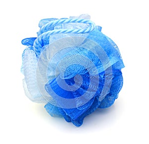 blue bath puff