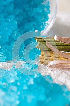 Blue Bath Salt and Aromatic Sticks