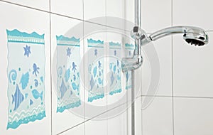 Blue bathroom ceramics tile