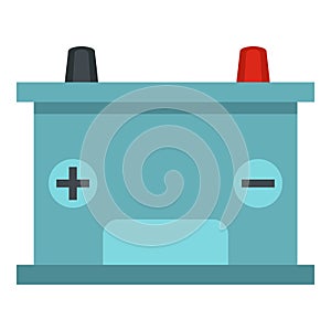 Blue battery car icon isolated