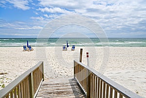 Blue Beach Chairs with Umbrella