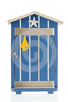 Blue beach hut