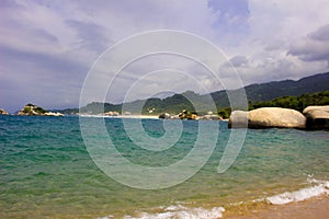 Blue beach in Tayrona. Colombia Caribbean Coast