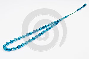 Blue beads sequenced, short rosary, tespih tesbih