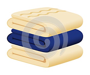 Blue and beige towels