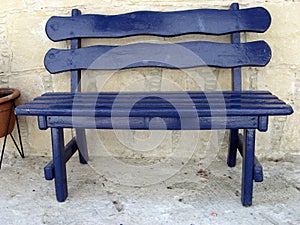 Blue bench