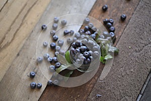 Blue berries fresh from the garden photo