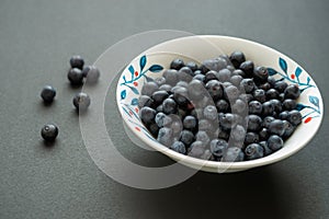 blue berry in a ceramic recipient