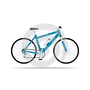 Blue bicycle flat icon. Bike Vector isolated on white background.