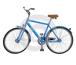 Blue Bicycle Isolated