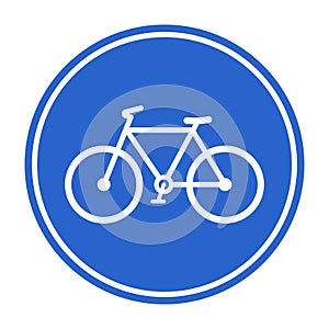 Blue bicycle lane sign