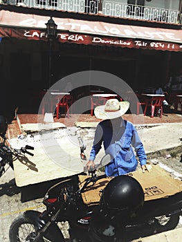 Blue Bicycle in town