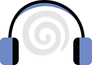 Blue big headphones on a transparent background