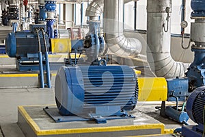 Blue big industrial pump