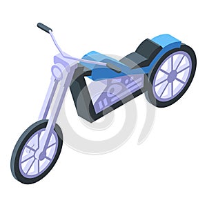 Blue bike icon isometric vector. Biker ride