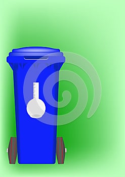 Blue bin - chemicals bin