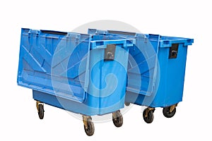 Blue bin isolated on white