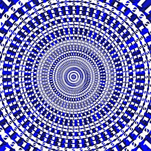 Blue binary circle abstract pattern background.