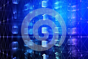 Blue binary code backdrop