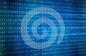 Blue Binary Code Background. illustration background image.
