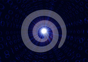Blue binary code burst abstract background vector illustration