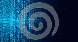 Blue Binary Code Data Stream Abstract Background digital