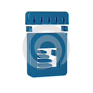 Blue Biologically active additives icon isolated on transparent background.