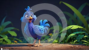 a blue bird with a blue beak stands in a garden Blue Feathers The Tale of a Singular Chicken