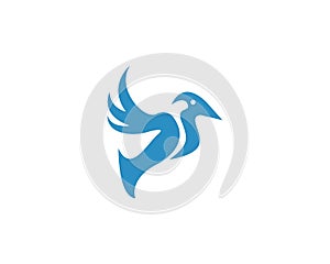 Blue bird icon logo vector.
