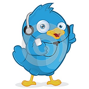 Modrý pták naslouchání na hudba 