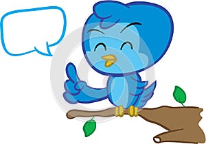 Blue bird talking or singing