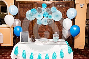 Blue birthday Table Decoration
