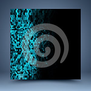 Blue, black glitter vector abstract background