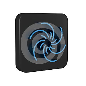 Blue Black hole icon isolated on transparent background. Space hole. Collapsar. Black square button.