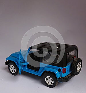 Blue and black mini jeeps