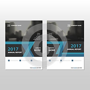 Blue black triangle Vector annual report Leaflet Brochure Flyer template design, book cover layout design