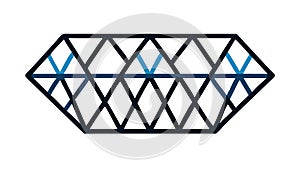 Blue and Black Triangular Grid Structure Vector, vector design Generative AI