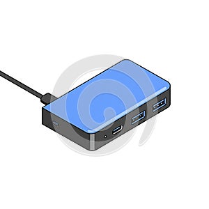 AI-Generated Blue USB Hub