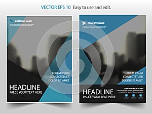 Blue black Vector annual report Leaflet Brochure Flyer template