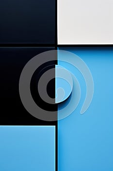 A Blue and Black Wall With a White Circle Created With Generative AI Technology